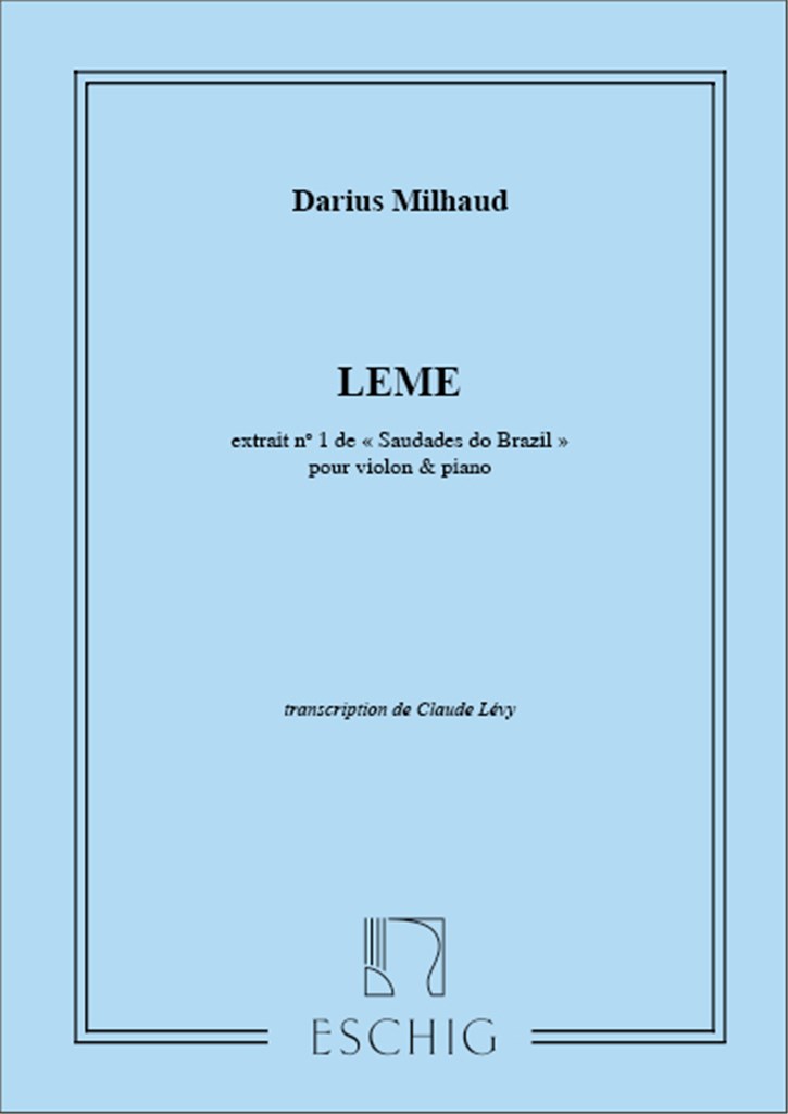 Saudades Do Brazil N 1 Leme Violon-Piano (Levy)